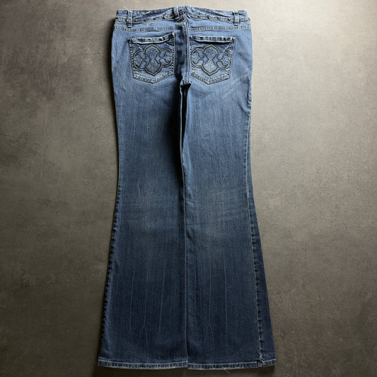 Y2K EMBROIDERY BOOTCUT JEANS (Größe L)