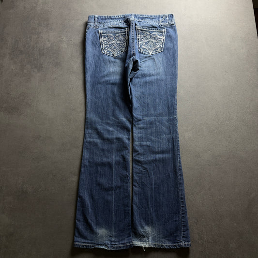 Y2K EMBROIDERY BOOTCUT JEANS (Größe L)
