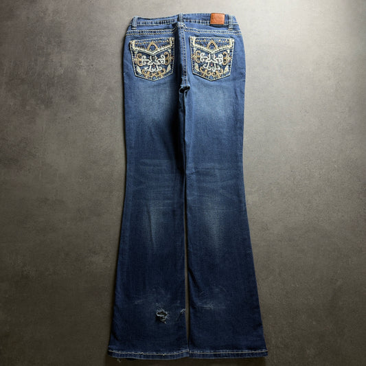 Y2K EMBROIDERY BOOTCUT JEANS (Größe S)