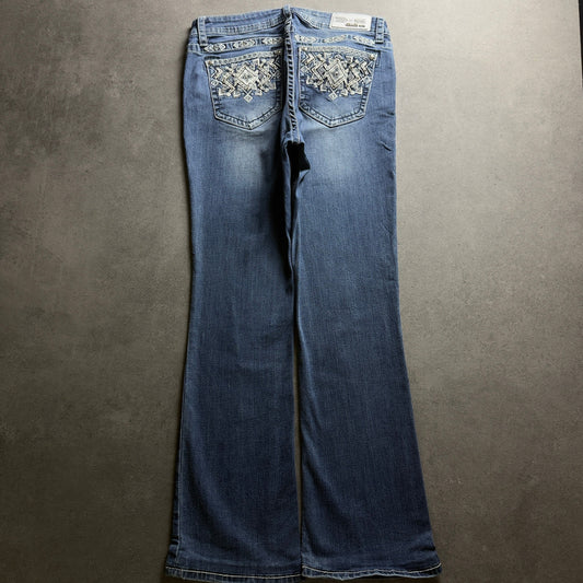 Y2K EMBROIDERY BOOTCUT JEANS (Größe M)