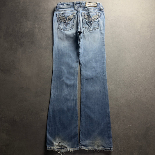 Y2K ROCK REVIVIAL BOOTCUT JEANS (Größe S)