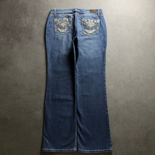 Y2K EMBROIDERY BOOTCUT JEANS (Größe M)