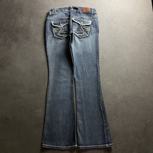 Y2K EMBROIDERY BOOTCUT JEANS (Größe S)