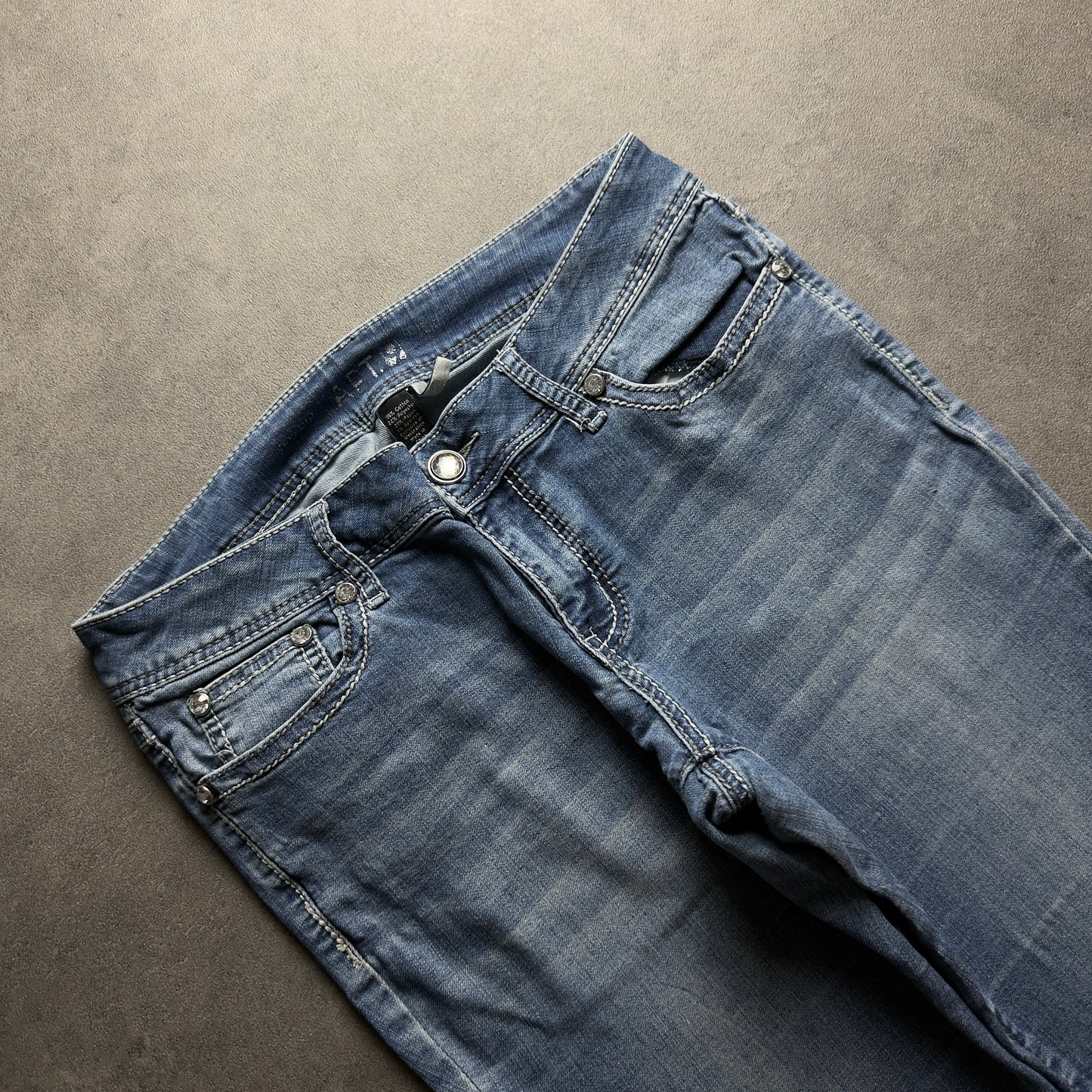 Y2K EMBROIDERY BOOTCUT JEANS (Größe M)