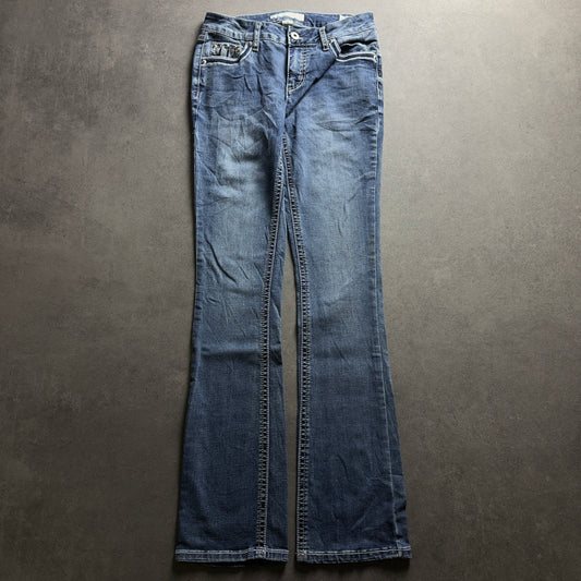 Y2K EMBROIDERY BOOTCUT JEANS (Größe XS)