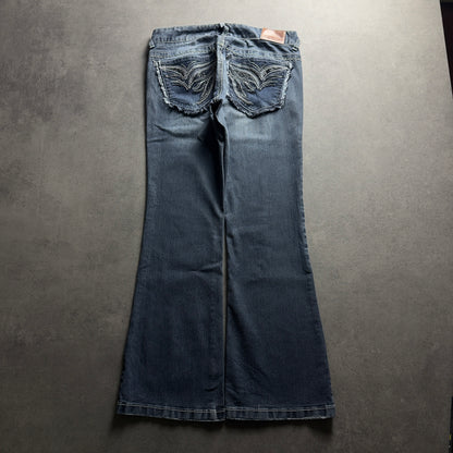 Y2K EMBROIDERY BOOTCUT JEANS (Größe M)