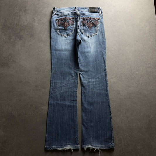 Y2K EMBROIDERY BOOTCUT JEANS (Größe M)