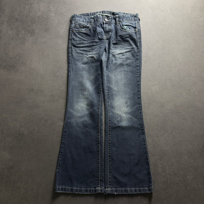 Y2K EMBROIDERY BOOTCUT JEANS (Größe M)