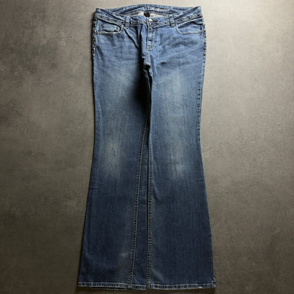 Y2K EMBROIDERY BOOTCUT JEANS (Größe L)