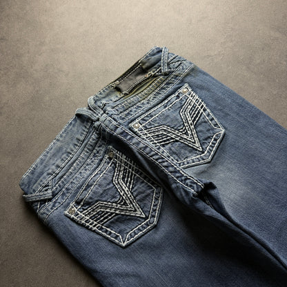Y2K EMBROIDERY BOOTCUT JEANS (Größe S)