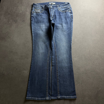 Y2K EMBROIDERY BOOTCUT JEANS (Größe M)