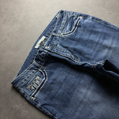 Y2K EMBROIDERY BOOTCUT JEANS (Größe M)