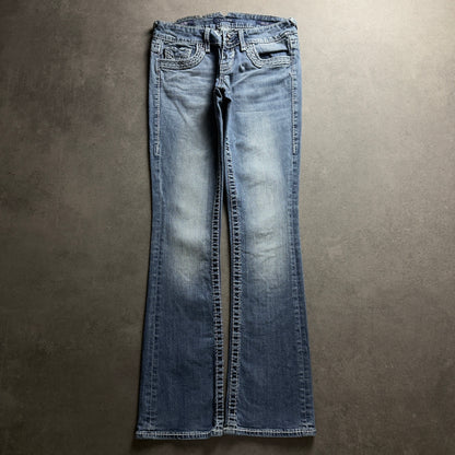Y2K EMBROIDERY BOOTCUT JEANS (Größe S)