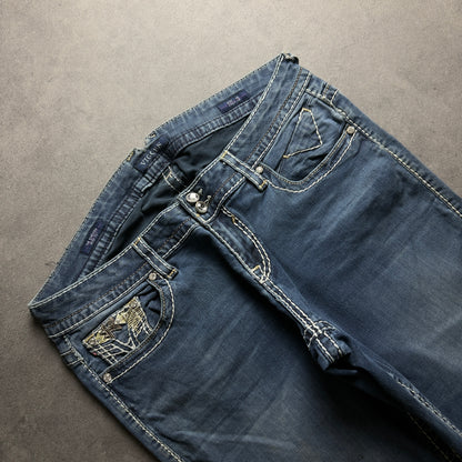 Y2K EMBROIDERY BOOTCUT JEANS (Größe XXL)