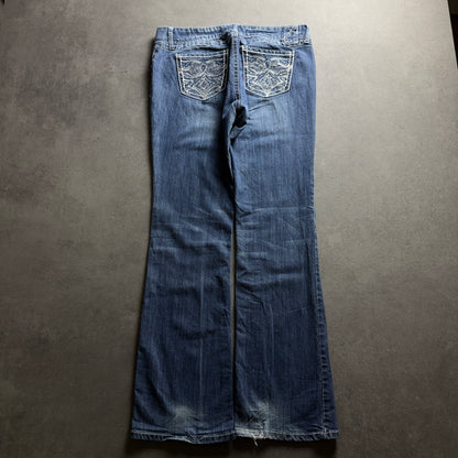 Y2K EMBROIDERY BOOTCUT JEANS (Größe L)