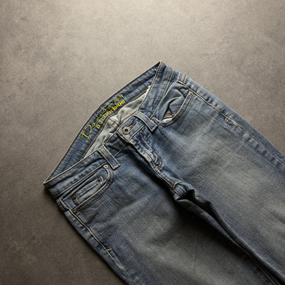 Y2K EMBROIDERY BOOTCUT JEANS (Größe XS)