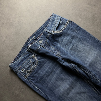 Y2K EMBROIDERY BOOTCUT JEANS (Größe L)
