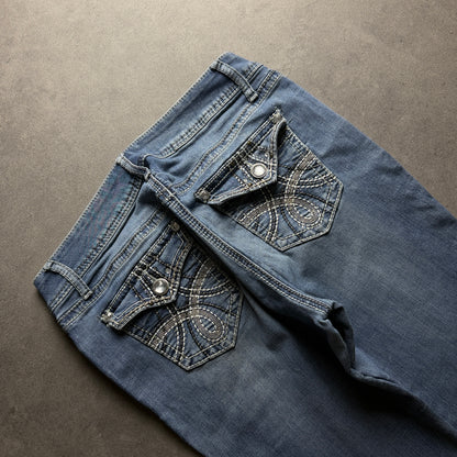 Y2K EMBROIDERY BOOTCUT JEANS (Größe M)