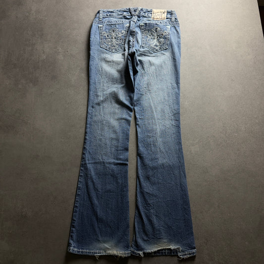 Y2K EMBROIDERY BOOTCUT JEANS (Größe S)