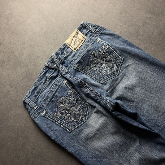Y2K EMBROIDERY BOOTCUT JEANS (Größe S)
