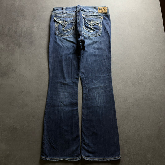 Y2K EMBROIDERY BOOTCUT JEANS (Größe M)