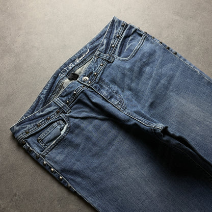 Y2K EMBROIDERY BOOTCUT JEANS (Größe L)