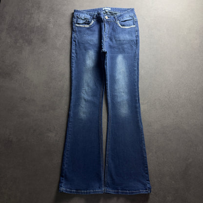 Y2K EMBROIDERY BOOTCUT JEANS (Größe S)