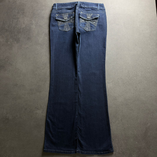 Y2K EMBROIDERY BOOTCUT JEANS (Größe M)