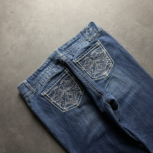 Y2K EMBROIDERY BOOTCUT JEANS (Größe L)
