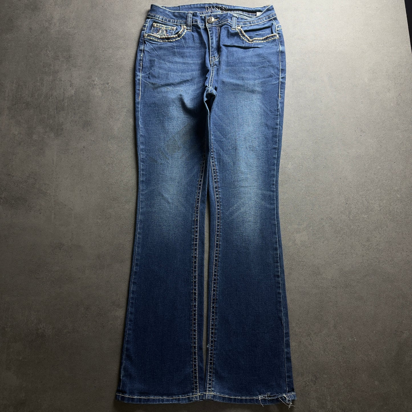 Y2K EMBROIDERY BOOTCUT JEANS (Größe S)