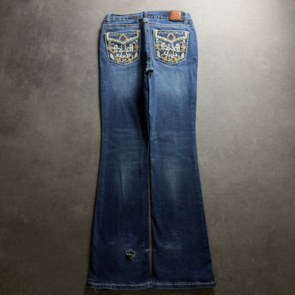 Y2K EMBROIDERY BOOTCUT JEANS (Größe S)