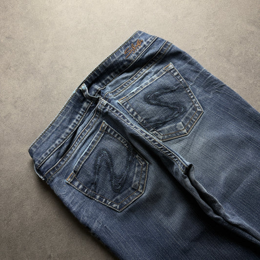 Y2K EMBROIDERY BOOTCUT JEANS (Größe S)