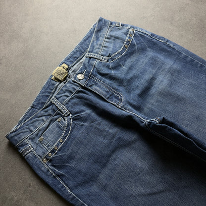 Y2K EMBROIDERY BOOTCUT JEANS (Größe M)