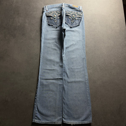 Y2K EMBROIDERY BOOTCUT JEANS (Größe M)