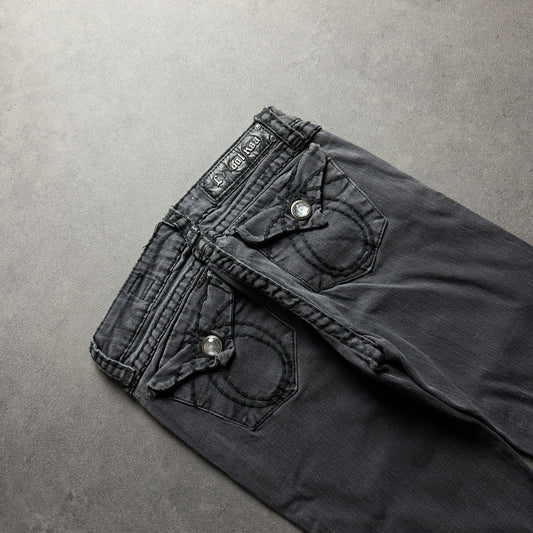 Y2K EMBROIDERY BOOTCUT JEANS (Größe XXS)