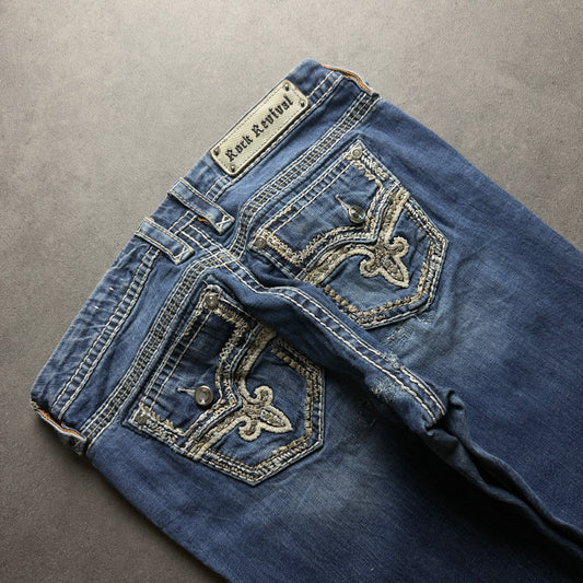 ROCK REVIVAL BOOTCUT JEANS (Größe M)
