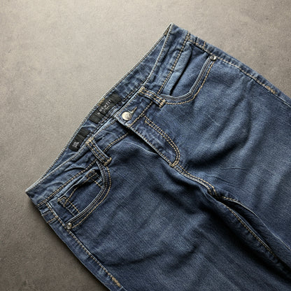 Y2K EMBROIDERY BOOTCUT JEANS (Größe L)