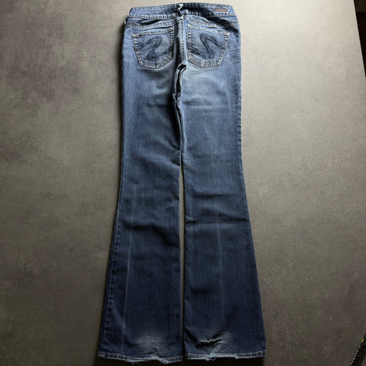 Y2K EMBROIDERY BOOTCUT JEANS (Größe S)