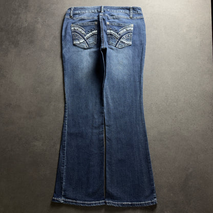 Y2K EMBROIDERY BOOTCUT JEANS (Größe M)