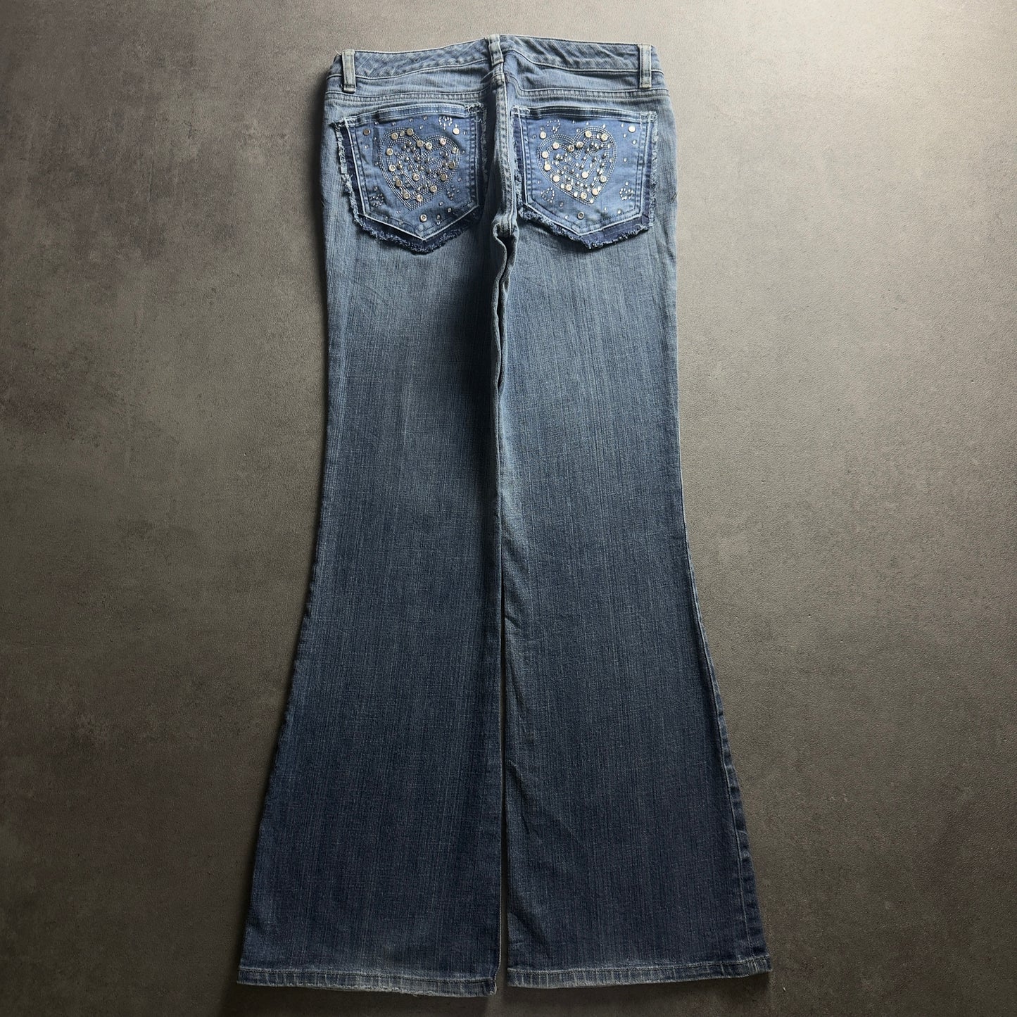 Y2K EMBROIDERY BOOTCUT JEANS (Größe M)