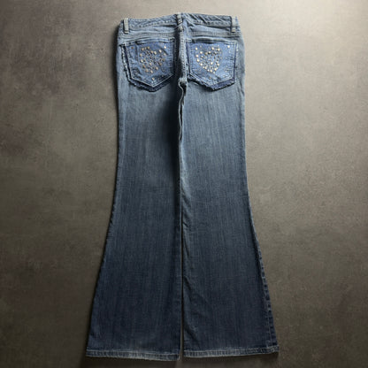 Y2K EMBROIDERY BOOTCUT JEANS (Größe M)